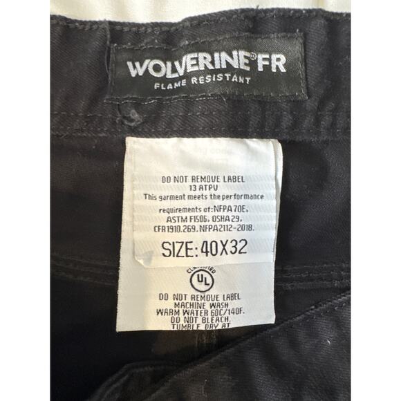 Wolverine FR Flame Resistant Work Pants Men’s 40x32 Black Workwear - Picture 2 of 8
